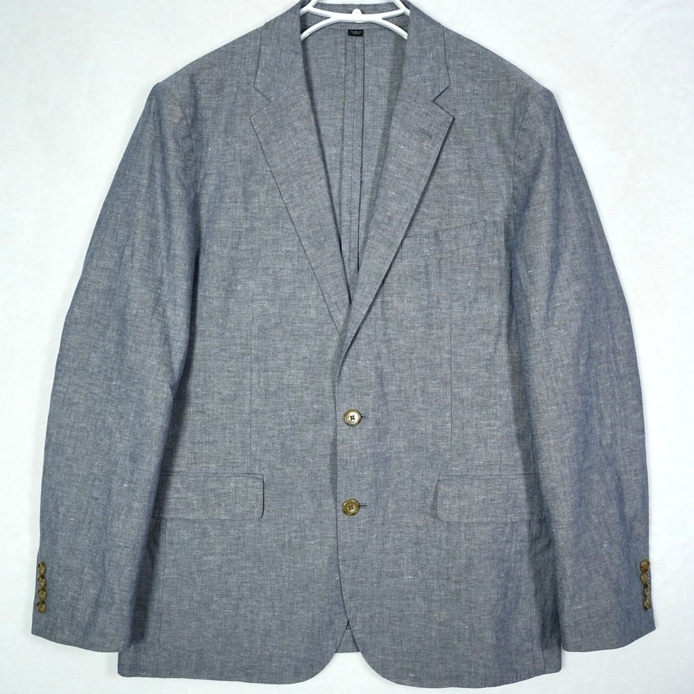 J.Crew Ludlow Slim Blazer 40R Gray Cotton Linen Somelos Portugal Sport Coat Mens